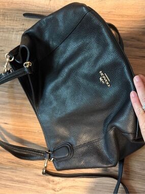 Coach Black Pebbled Leather Satchel with Gold Hardware